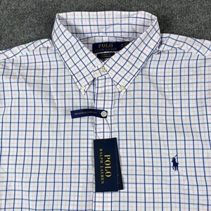 Polo Ralph Lauren Performance Shirt Mens 2XL Blue Pink Plaid Button Up NWT $138